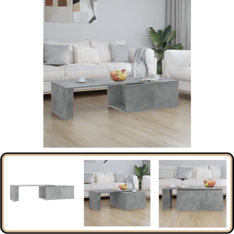 Vidaxl - Table basse gris béton 150x50x35 cm bois d'ingénierie - Table Basse - Meuble Salon - Table D'appoint - Table Ronde - Mobilier Intérieur