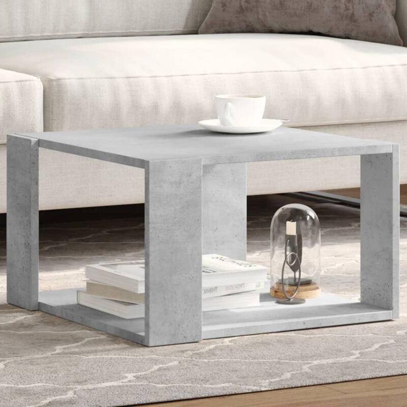 Table basse gris béton 51,5x51,5x30 cm bois d'ingénierie Vidaxl