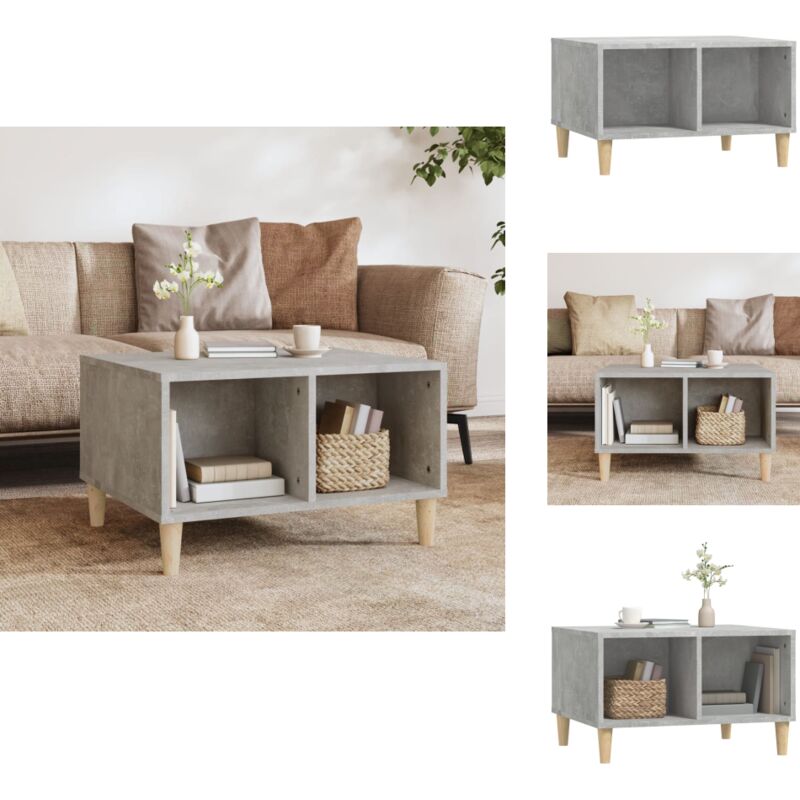 Vidaxl - Table basse Gris béton 60x50x36,5 cm Bois d'ingénierie - Table Basse Scandinave - Meuble Rangement - Table D'appoint - Table Bout De Canapé