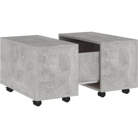 DOC&ET² Table basse Gris béton 60x60x38 cm Aggloméré