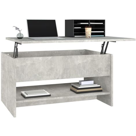 Table basse Gris béton 80x50x40 Bois d'ingénierie