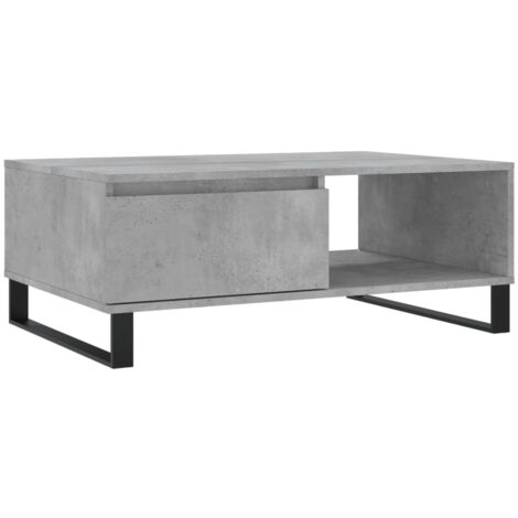 Table basse gris béton 90x60x35 bois d'ingénierie
