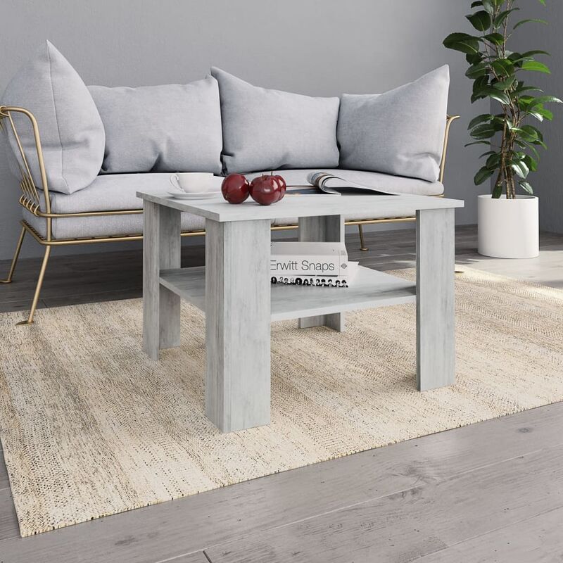 Asupermall - Table basse Gris cement 60 x 60 x 42 cm Agglomere