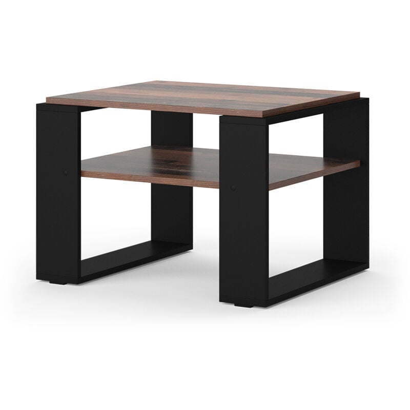 Vicco - Table basse Helm, Bois antique, 65.6 x 55,8 cm avec tablette