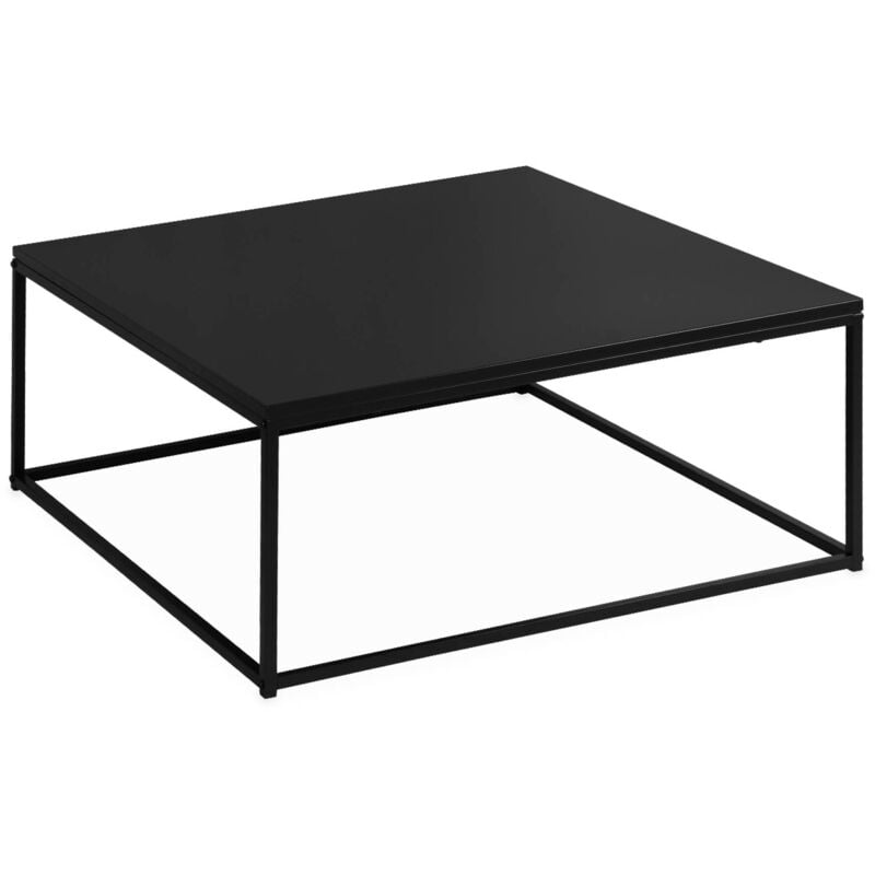 Sweeek - Table basse. Industrielle. structure métal noir. l 80 x l 80 x h 36cm