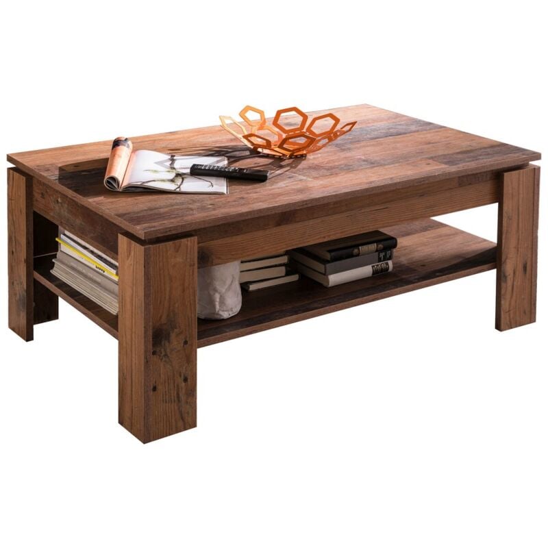 Epikasa - Table Basse Indy, Bois, Marron, 110x47x65 cm