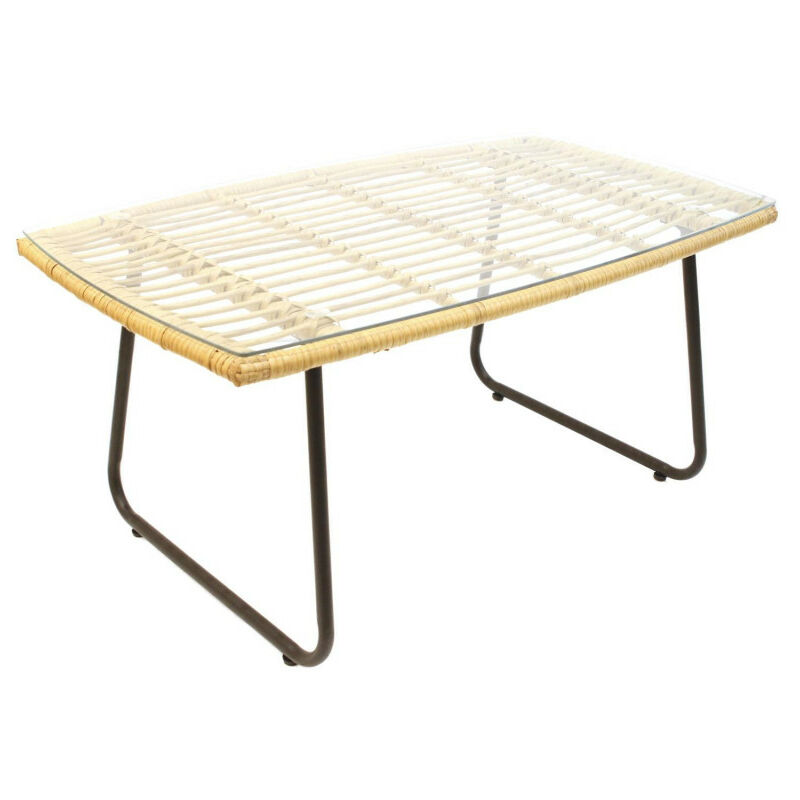 Table basse tissé "Subaraya" - Beige et noir - L 95 x H 42 x P 55 cm - Livraison gratuite Table basse tissé "Subaraya" - Beige et noir - L 95 x H 42 x P 55 cm - Livraison gratuite