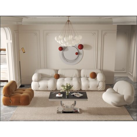 Table Basse INVICTUS – Chrome & Verre Trempé – 120x60x45 cm