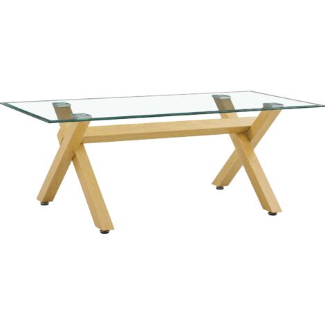 Table basse IXE Bois & Verre Transparent 120x60x45 cm
