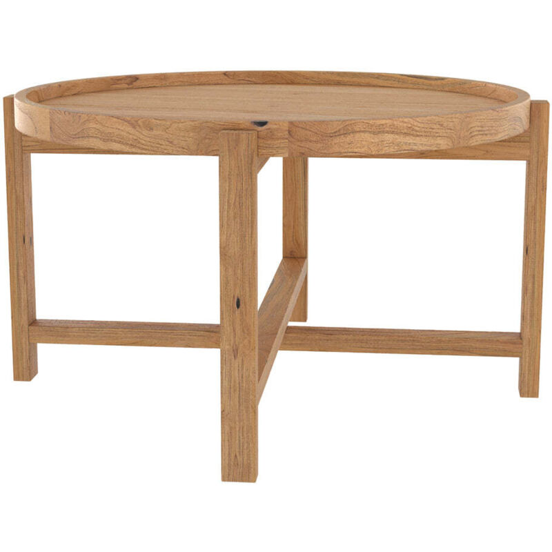Rendez-Vous Déco – Table basse ronde en bois de teck recyclé D70 cm – Design rustique et chic – Plateau massif et pieds élégamment courbés – Rendez-Vous Déco – Table basse ronde en bois de teck recyclé D70 cm – Design rustique et chic – Plateau massif et pieds élégamment courbés –