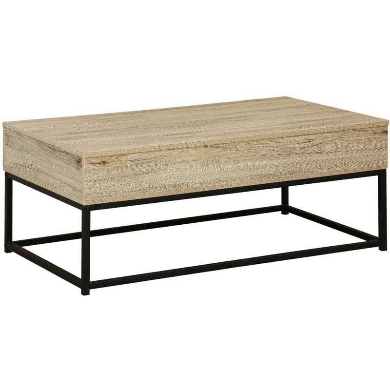 Sweeek - Table basse. loft. 1 plateau relevable. deux espaces de rangement. l 100 cm x l 55 cm x h 40.5 cm