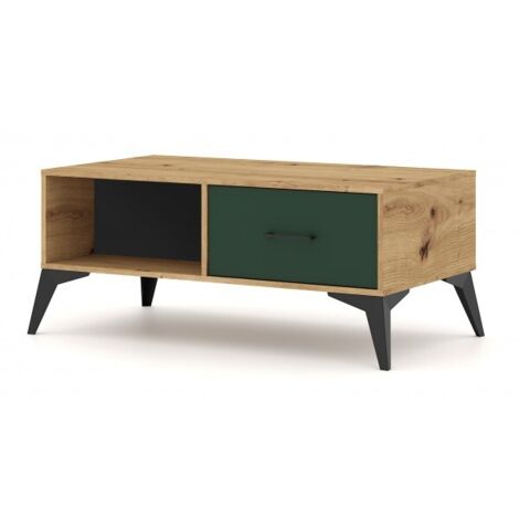 Table basse LUGO coloris chêne vert 114,10x64x38,4 cm