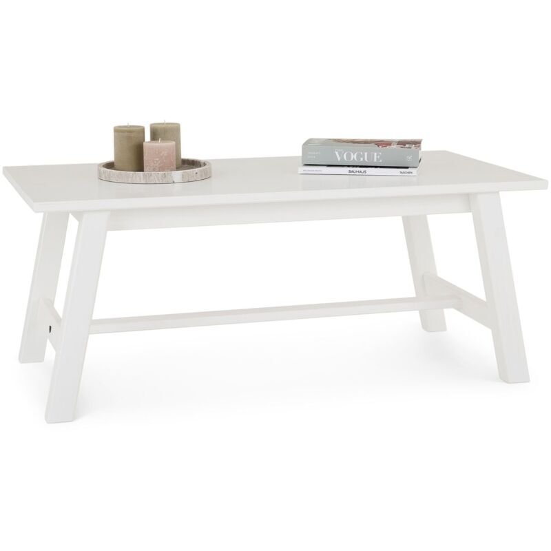 Table basse LUZERNA en bois massif - Blanc
