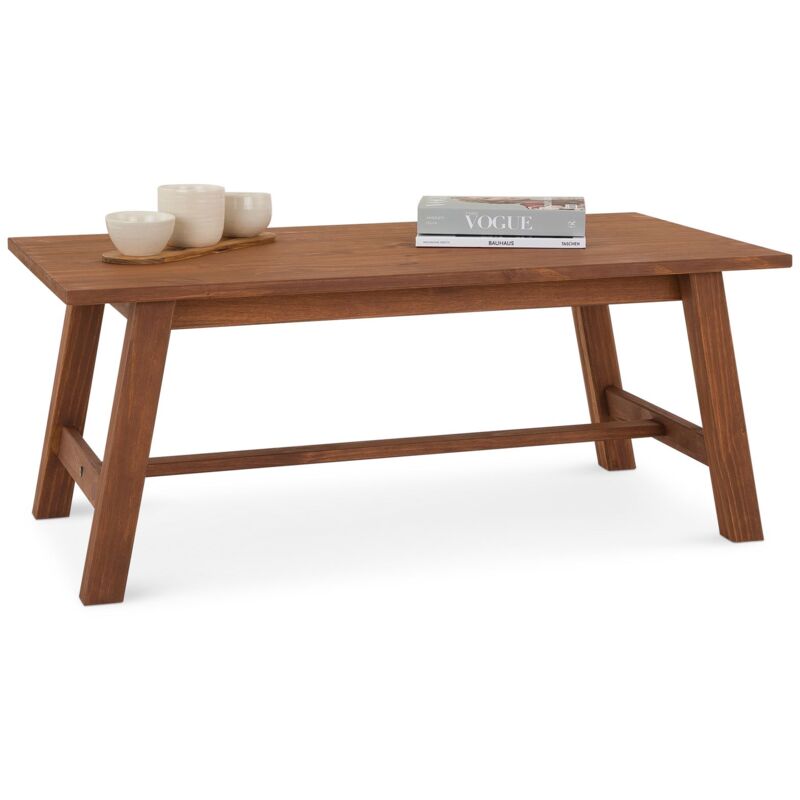 Idimex - Table basse luzerna en bois massif - Brun foncé