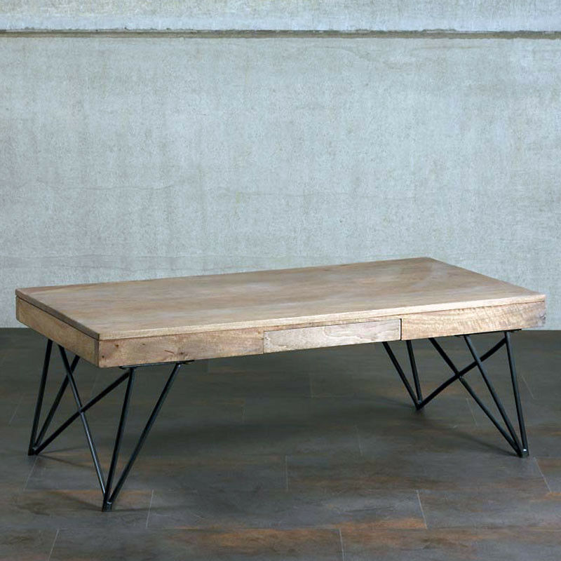 table basse manguier chehoma tiroir 41x59x115cm - bois clair