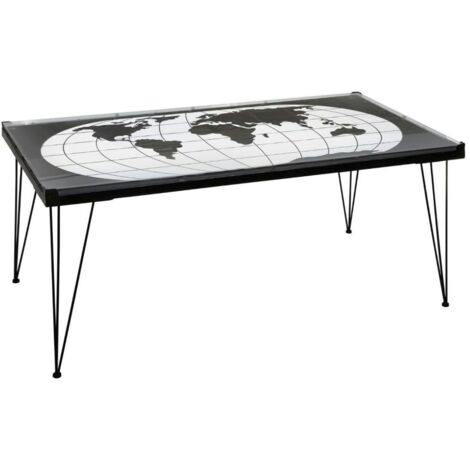 Table basse Mappemonde plateau verre