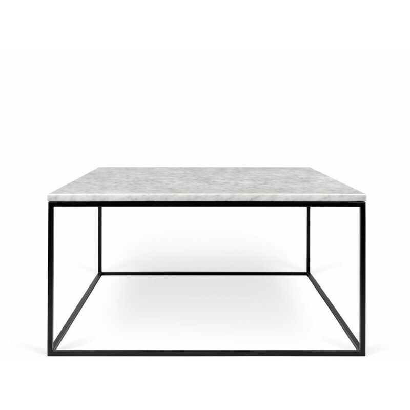 Temahome - Table basse marbre GLEAM 75 blanc et noir - Noir