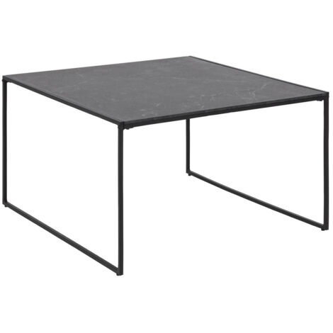 TABLE BASSE MARBRE Oxford noir 80x80 MÉTAL