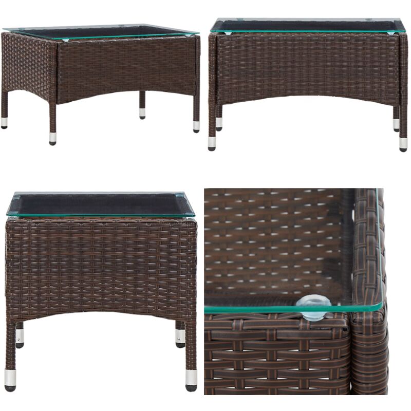 Vidaxl - Table basse Marron 60x40x36 cm Résine tressée - Table Basse Jardin - Mobilier Extérieur - Table Resina Tressée - Table Patio - Décoration