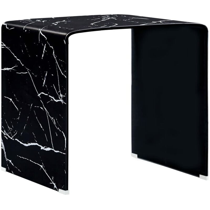 Vidaxl - Table Basse Marbre 50x50x45 cm Verre Trempé Noir