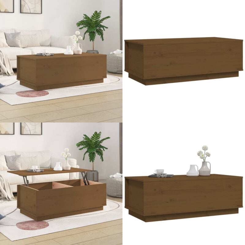 Vidaxl - Table basse Marron miel 100x50x35 cm Bois massif de pin - Table Basse - Meuble tv - Table D'appoint - Table Design - Bois Massif - Home &