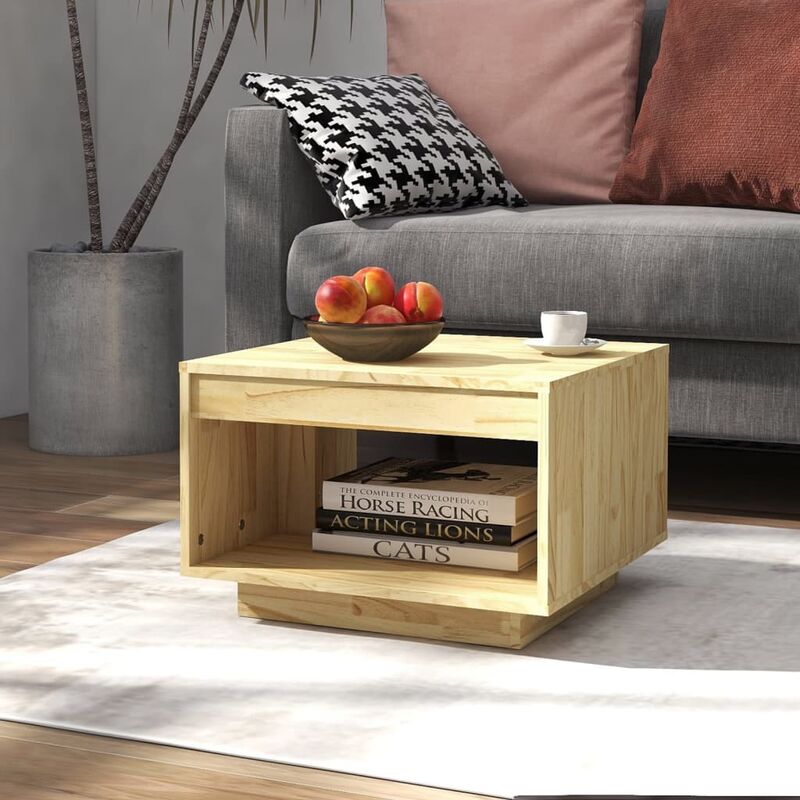 Vidaxl - Table basse 50x50x33,5 cm Bois de pin massif