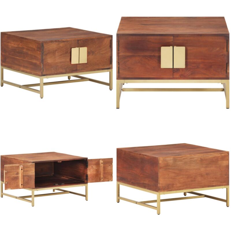Vidaxl - Table basse Marron miel 67x67x45 cm Bois solide d'acacia - Table Basse - Table D'appoint - Meubles Rustiques - Acacia Massif - Design