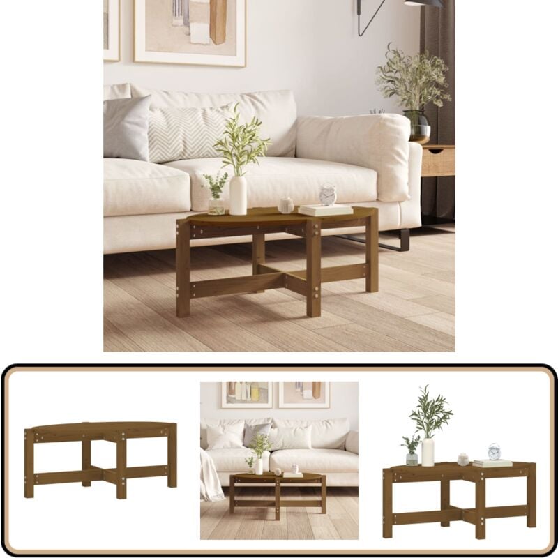 Vidaxl - Table basse Marron miel 87x48x35 cm Bois massif de pin - Table Basse - Meuble Salon - Table D'appoint - Table En Bois - Bois Massif