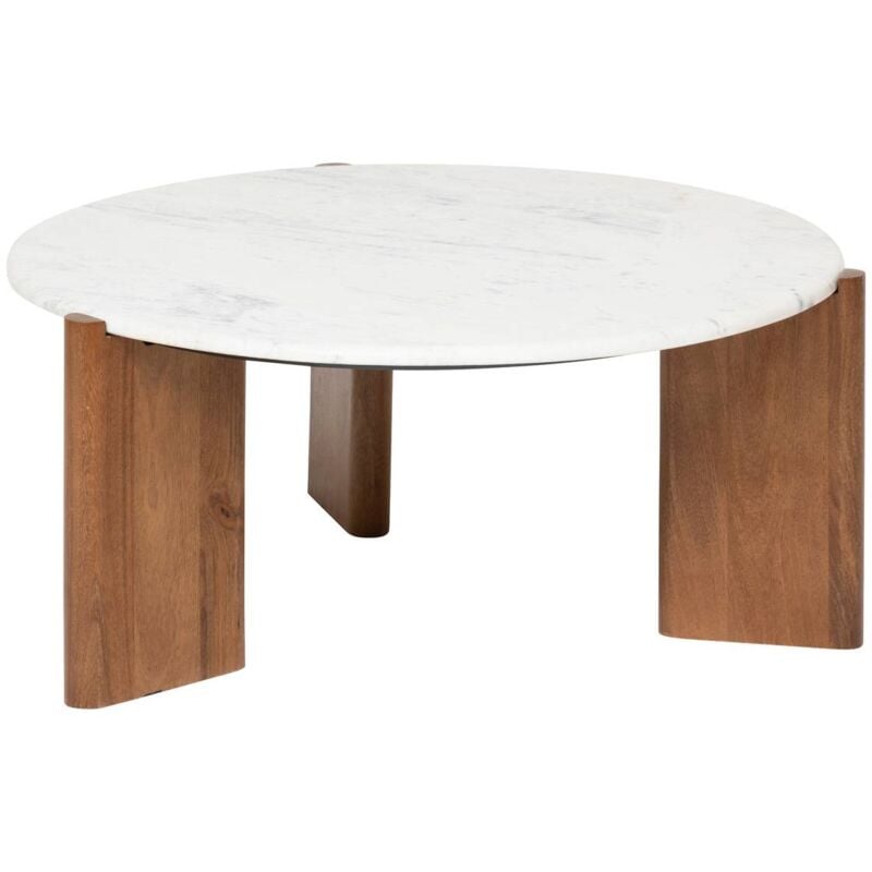 Atmosphera - Table basse Nanda marbre blanc 91,5x91,5x41,5cm créateur d'intérieur
