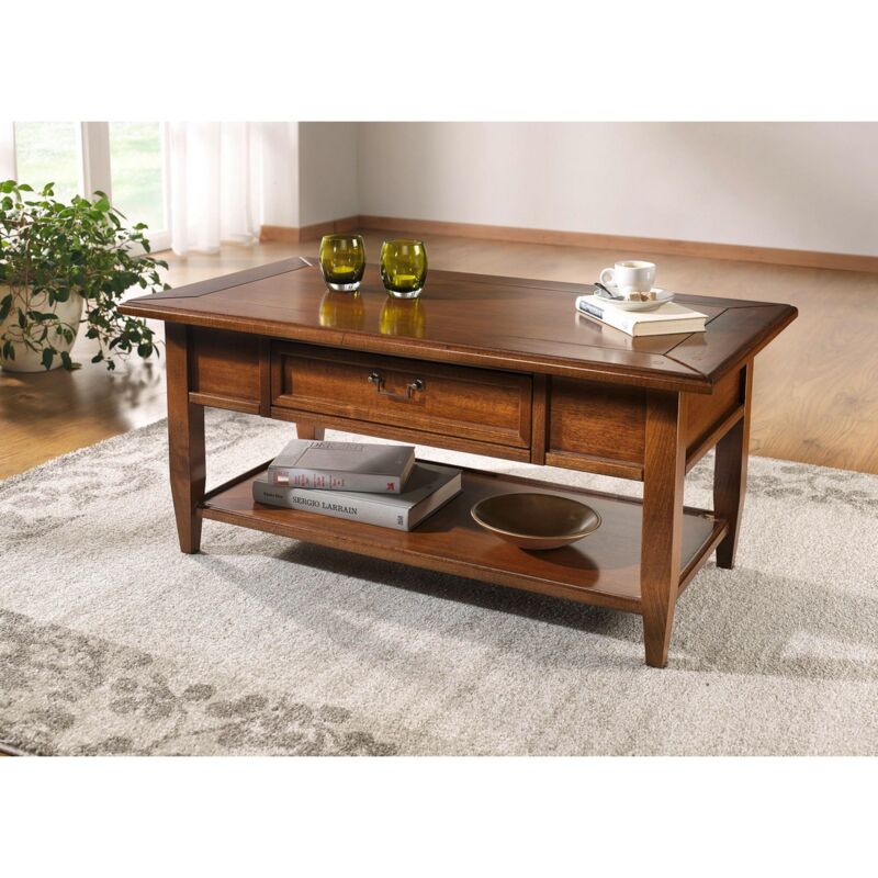 Table Basse Maria, mdf, Bois, Marron, 97x53x46 cm