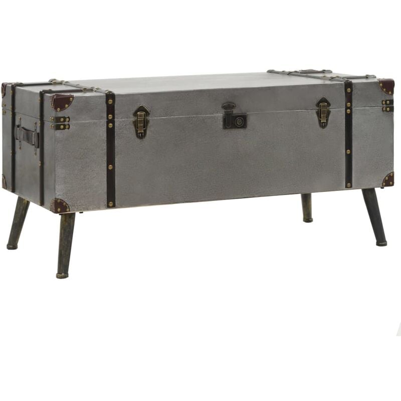 Vidaxl - Table basse de style rétro avec conception de valise de revêtement gris