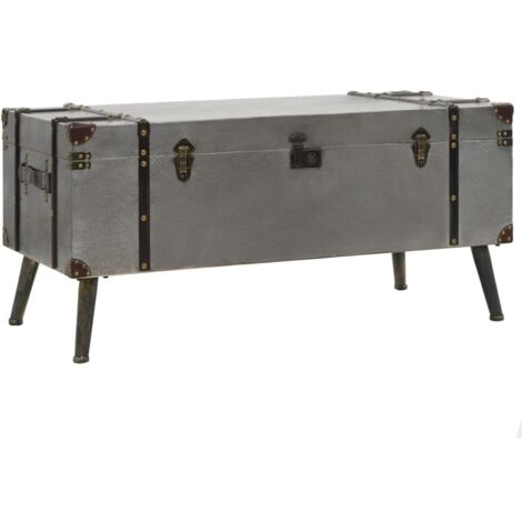 Table basse MDF et aluminium 102 x 51 x 47,5 cm vidaXL - Argent