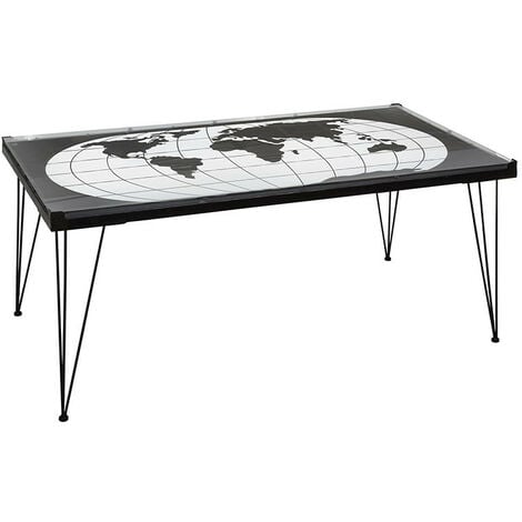 ATMOSPHERA CRÉATEUR D'INTÉRIEUR Table basse métal verre Map Atmosphera - Gris Anthracite - Gris anthracite