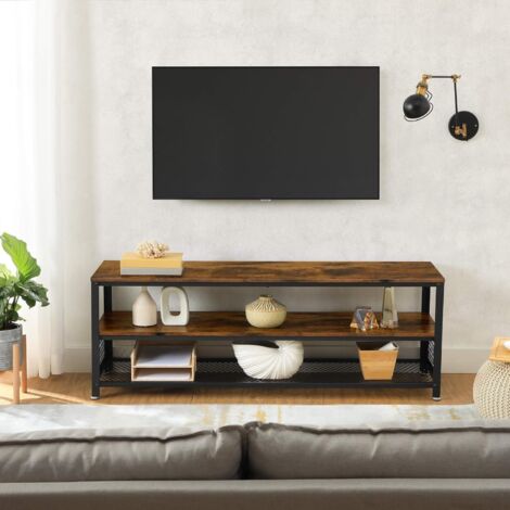 Table basse/meuble TV Bill 140x40 2 tablettes - brun
