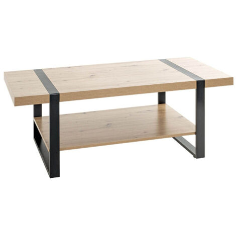 Table Basse "Miranda" 120cm Chêne & Noir