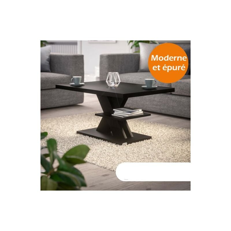 Le Poisson Qui Jardine - Table Basse Moderne coloris noir : Élégance et Design Épuré - Noir