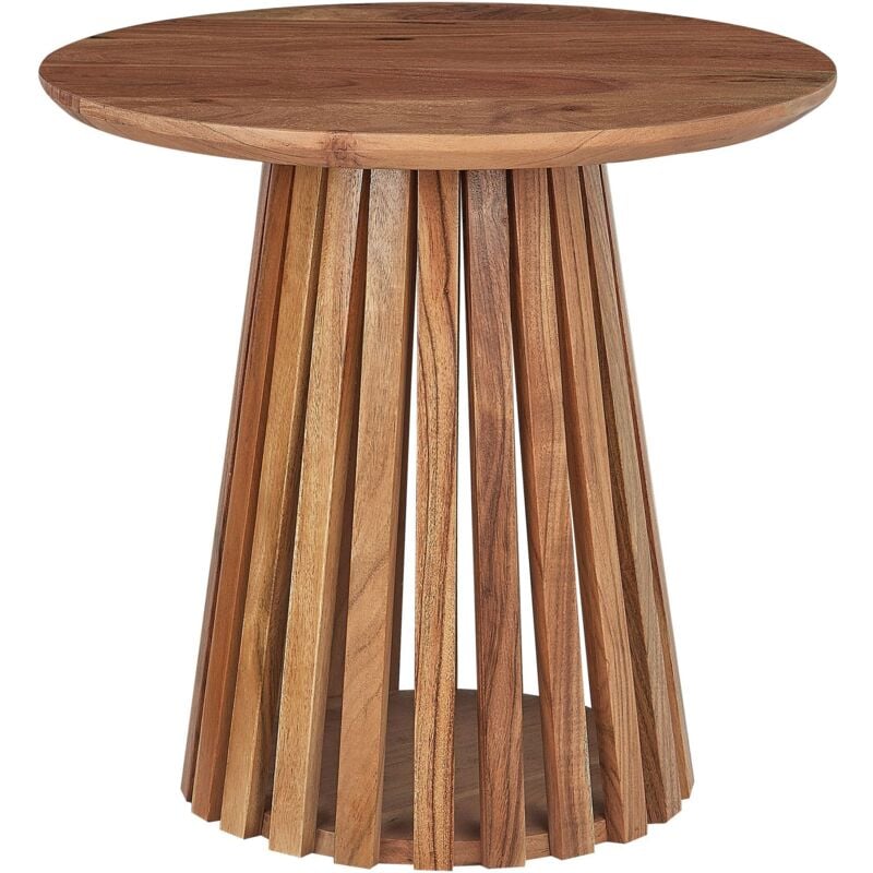 Beliani - Table Basse Moderne de Forme Ronde en Bois d'Acacia Foncé Mesilla