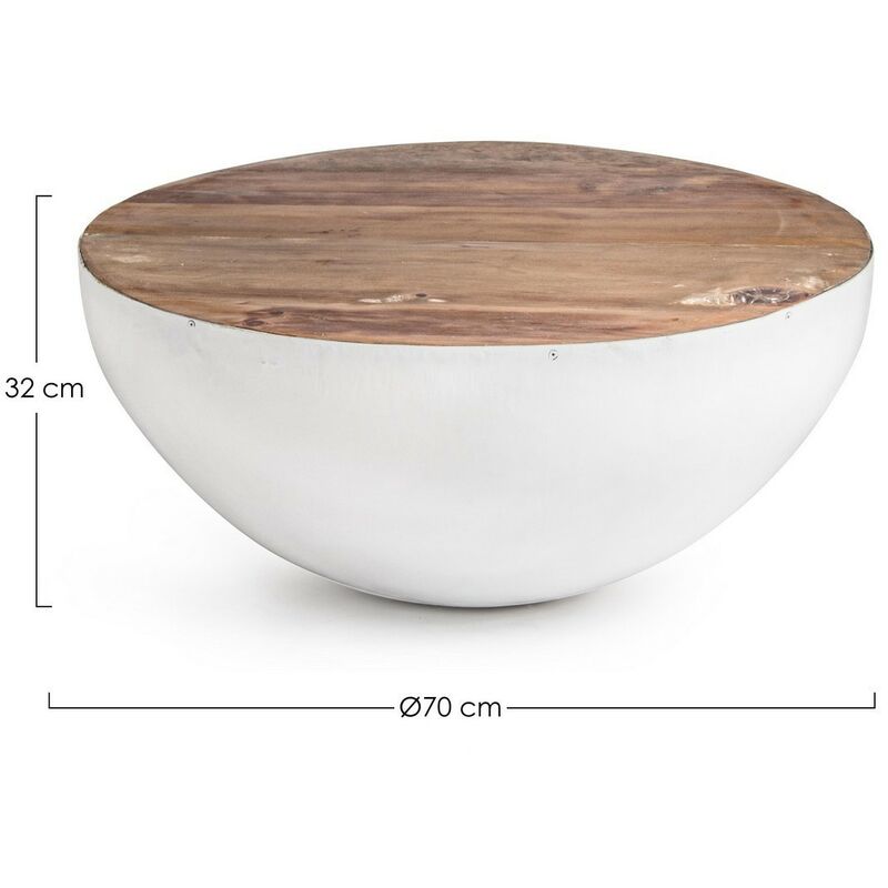 Bizzotto - Table basse moderne en bois blanc Lancaster