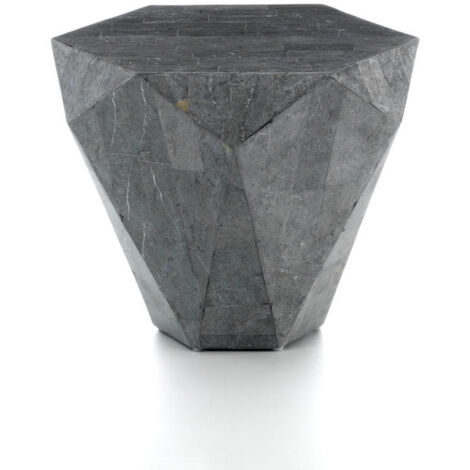 Table basse moderne en pierre grise 60 x 60 x h 50 cm