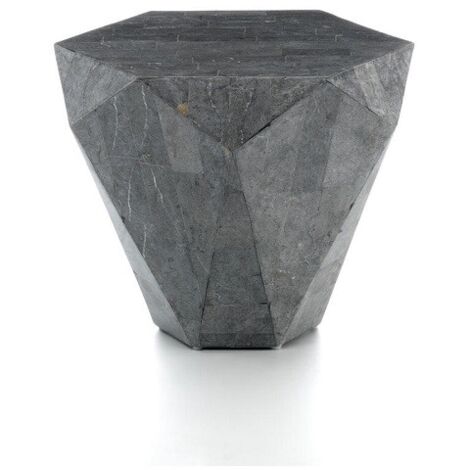 Table basse moderne en pierre grise 60 x 60 x h 50 cm