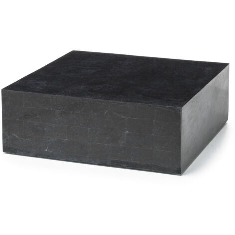 Table basse moderne en pierre noire 80 x 80 x h 28 cm