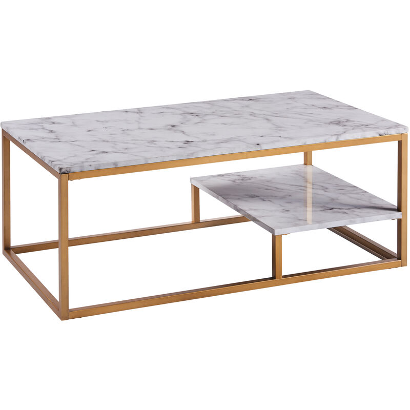 Teamson Home - Table basse moderne Marmo effet marbre pour salon VNF-00036 - Jaune