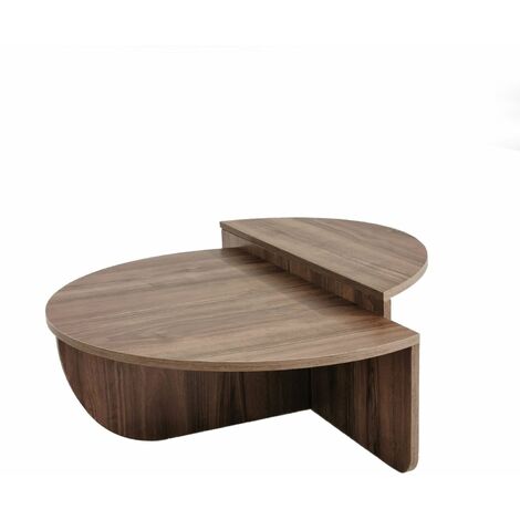Table basse modulable 2 niveaux en demi-cercles design moderne PODIUM