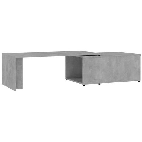 Table basse modulable bois gris effet béton Etif