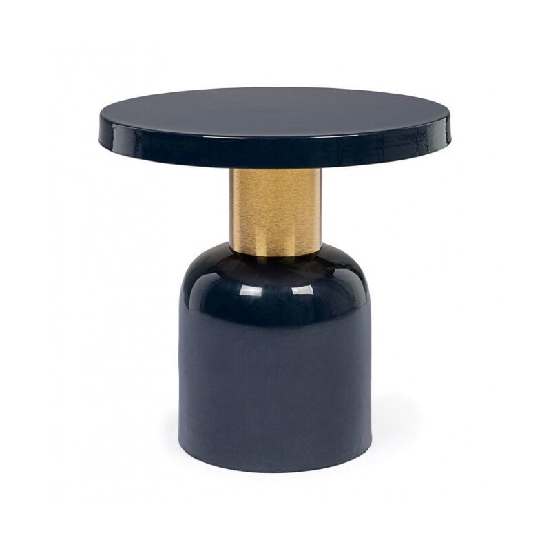 Iperbriko - Table basse Nalima bleue D.41x41h en acier.