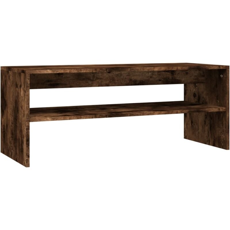Table basse Chêne fumé 100x40x40 cm Bois d'ingénierie vidaXL