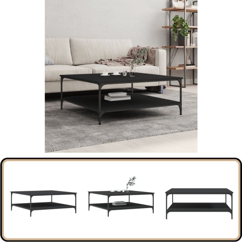 Table basse noir 100x100x40 cm bois d'ingénierie - Table Basse - Meuble Salon - Table D'appoint - Table Design - Table Noire