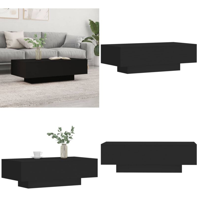 Vidaxl - Table basse noir 100x49,5x31 cm bois d'ingénierie - Table Basse - Meuble Salon - Table D'appoint - Design Moderne - Bois D'ingénierie - Home