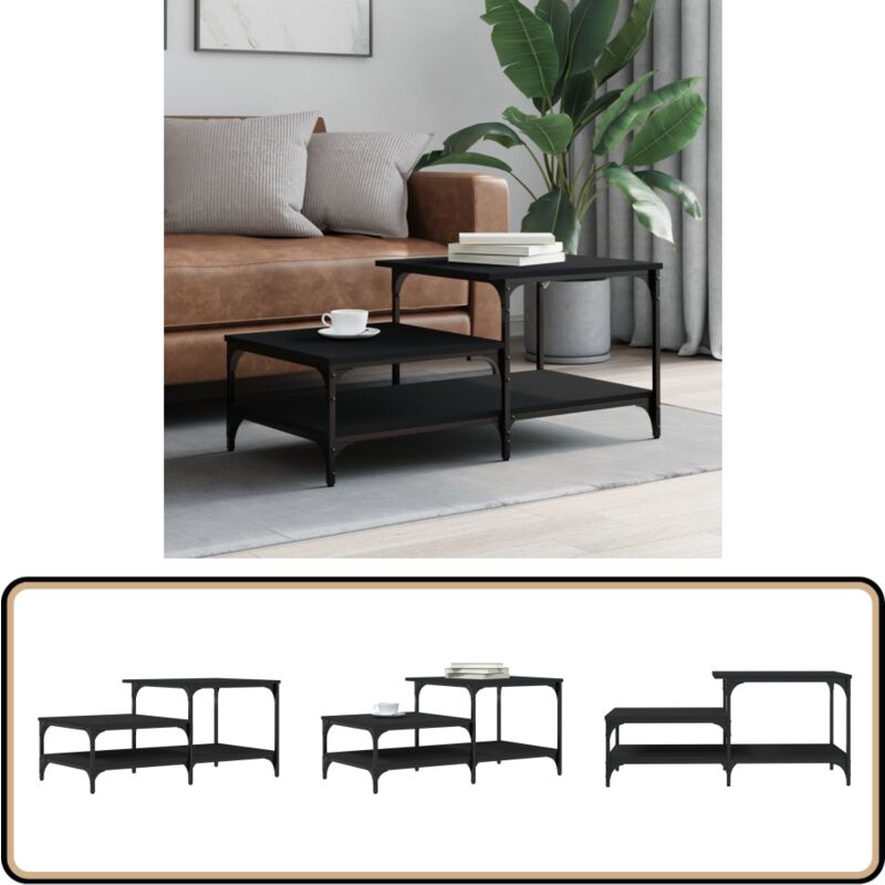 Vidaxl - Table basse noir 100x50,5x45 cm bois d'ingénierie - Table Basse - Meuble Salon - Table D'appoint - Table Côté Canapé - Design Moderne