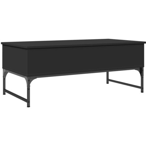 Table basse noir 100x50x40 bois d'ingénierie et métal